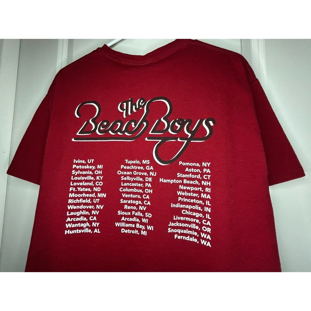 Vintage 2014 "The Beach Boys" Band Double Sided Music Tour T-Shirt - Picture 2 of 11